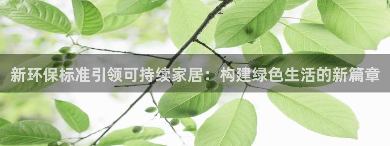杏耀平台主管：新环保标准引领可持续家居：构建绿色生活的新篇章